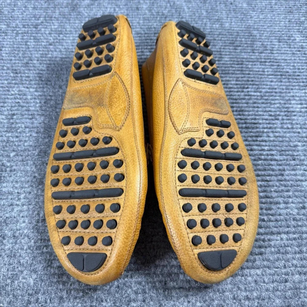Cole Haan Grant Driver Mens 13M Tan Pebbled Leather Penny Loafers C12131